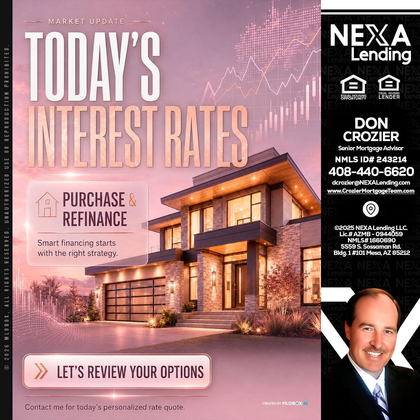 todays interest rates - Don Crozier -Senior Mortgage Advisor