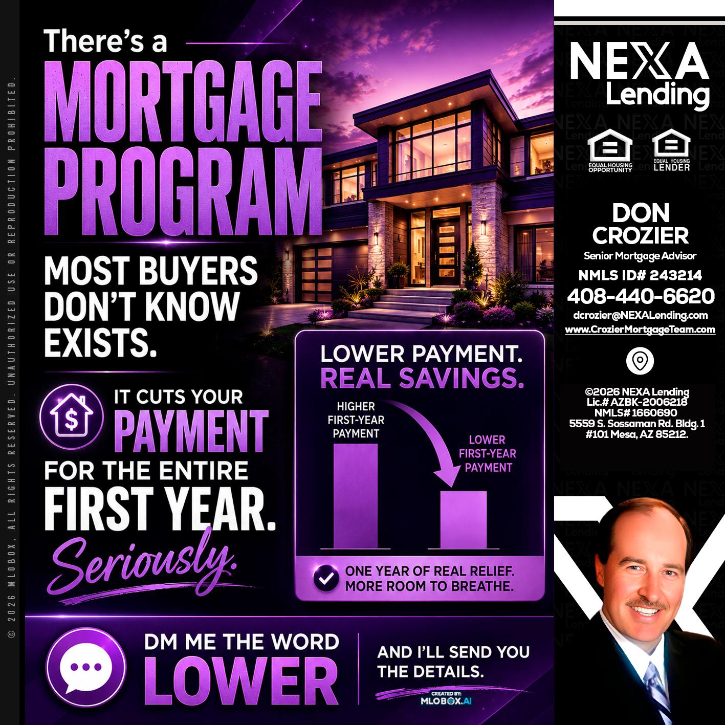 MORTGAGE PROGRAM - Don Crozier -Senior Mortgage Advisor