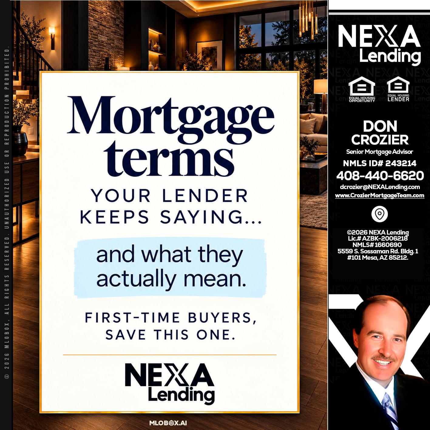 mortgage terms - Don Crozier -Senior Mortgage Advisor